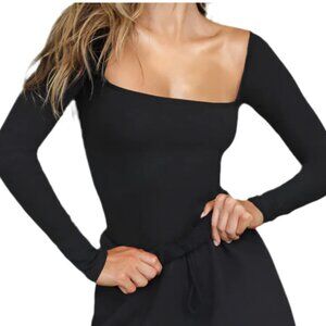 NWOT JOAH BROWN SQUARE NECK LONG SLEEVE